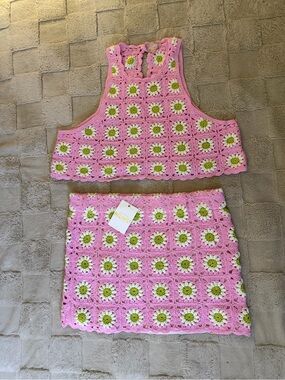Show me your mumu pink lemonade crochet set  Size XXL